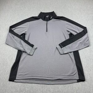 Vintage Nike Fit Shirt Men‎ Extra Large Gray Black 1/4 Zip Pullover Made in USA